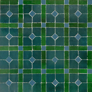 Mosaic House Moroccan tile Madison 24-10-28 Green,   Sea Green,   Teal, blue, green   solid zellige, mosaic, zellij, field, pattern, glaze, classic 